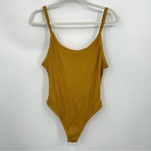 Madewell Women L Second Wave Ribbed Cami One-Piece Swimsuit #NC910 spiced olive